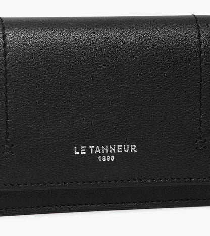 Petit porte cartes à rabat Louison en cuir lisse
