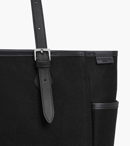 Sac cabas moyen modèle Solveig en toile coton et cuir lisse