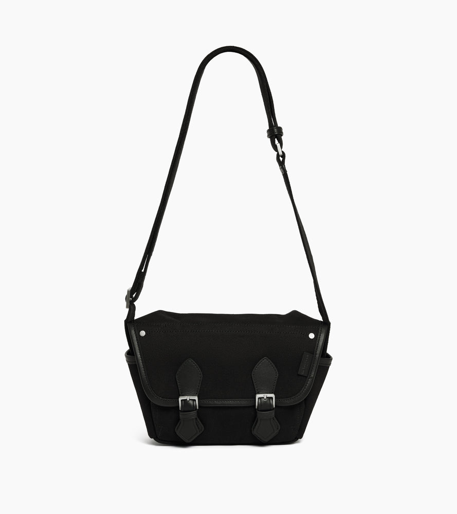 Petit sac bandoulière Solveig en toile coton et cuir lisse