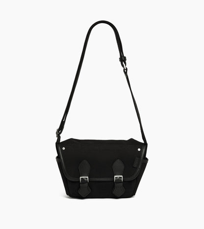 Petit sac bandoulière Solveig en toile coton et cuir lisse