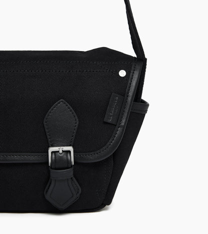 Petit sac bandoulière Solveig en toile coton et cuir lisse