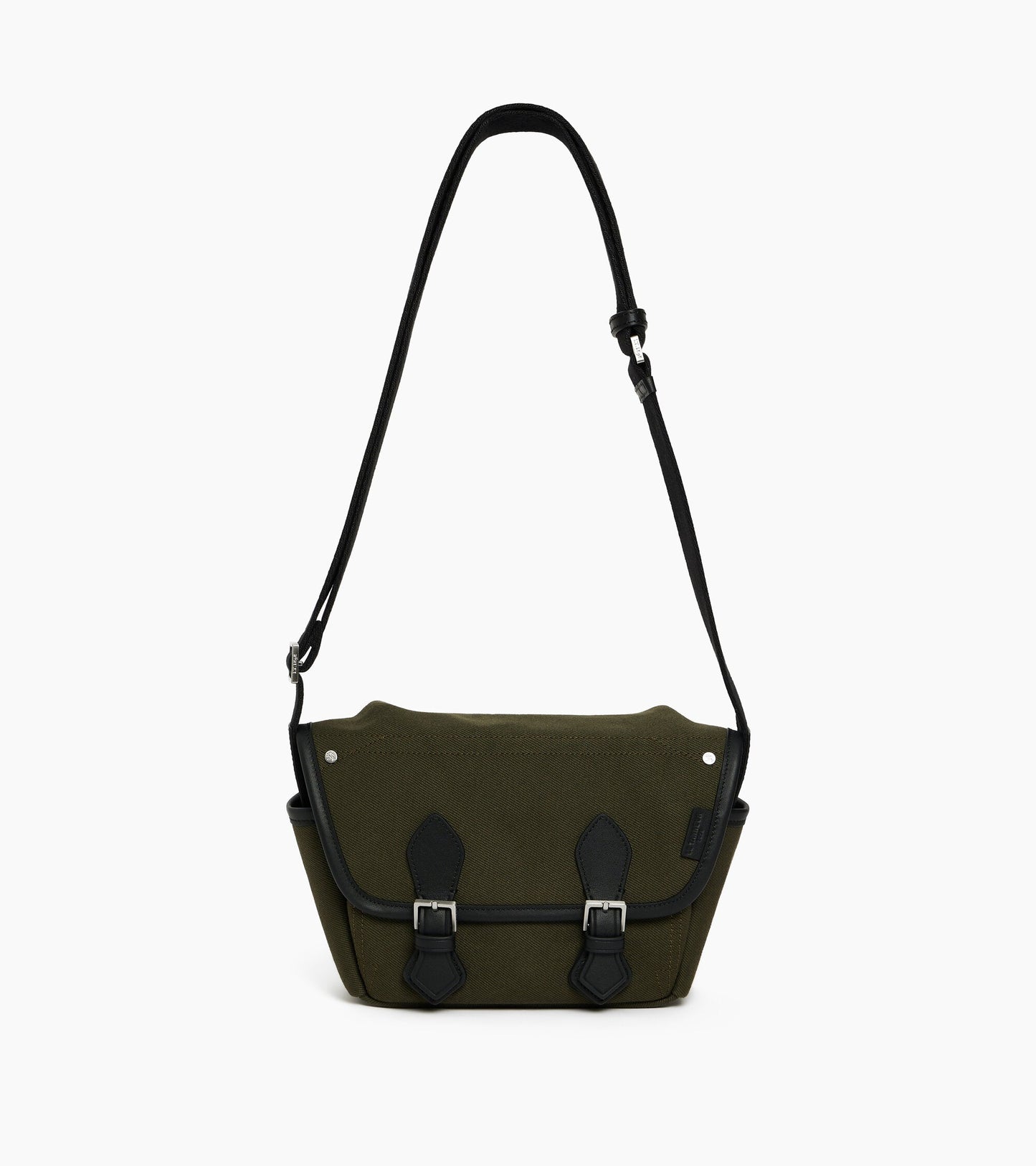Petit sac bandoulière Solveig en toile coton et cuir lisse