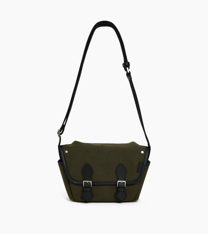 Petit sac bandoulière Solveig en toile coton et cuir lisse