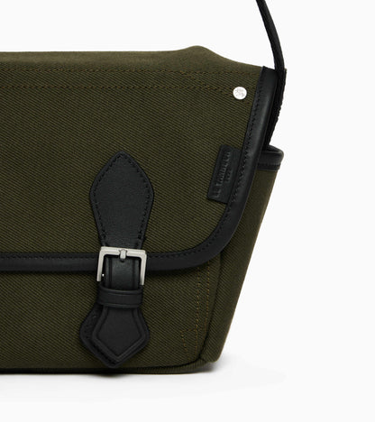 Petit sac bandoulière Solveig en toile coton et cuir lisse