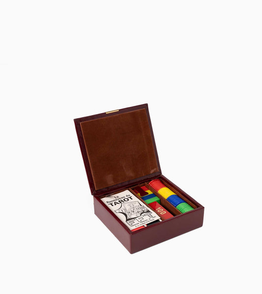Coffret jeux de cartes petit modèle en cuir